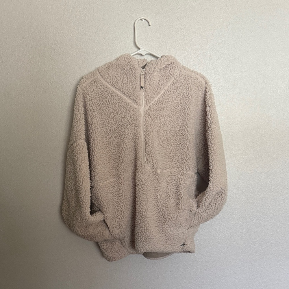 Prana Cream Sherpa Quarter Zip Hoodie